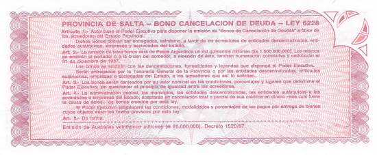 1 Austral Argentinien 1987 P.S2612e